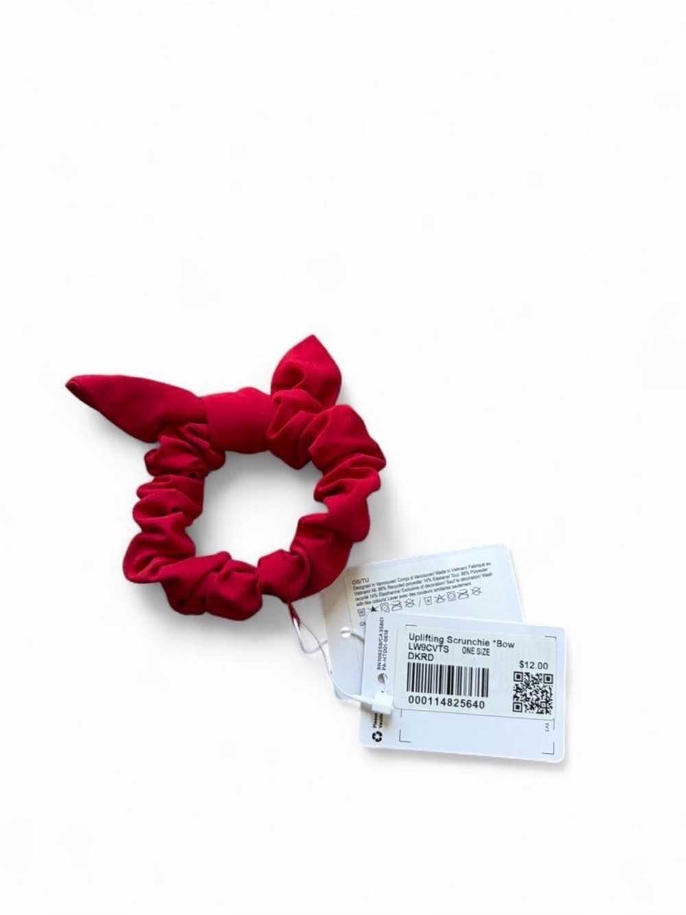 lululemon uplifting cherry Red Bow Scrunchie - Picture 3 of 3